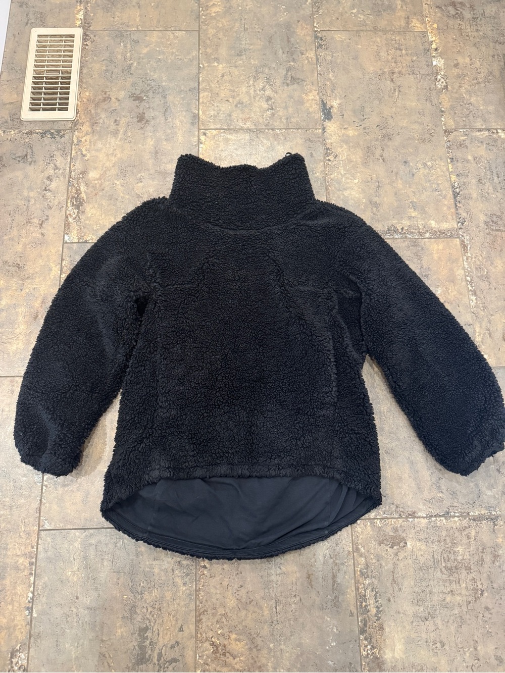 lululemon Warm Restore Black Sherpa High-Neck Pullover